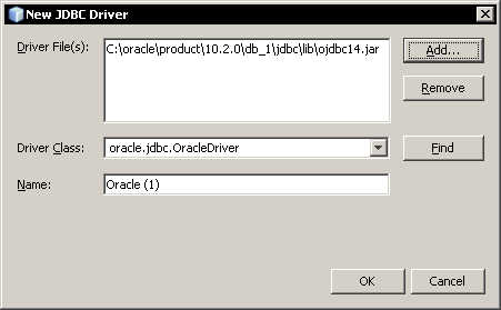 You will find the jdbc Oracle driver in your database installation under the jdbclib directory. You can also download the driver from the oracle site.